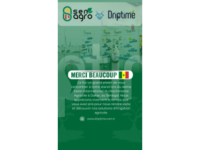 Merci de votre visite au stand Driptime lors du 4ème Salon International du Machinisme Agricole !